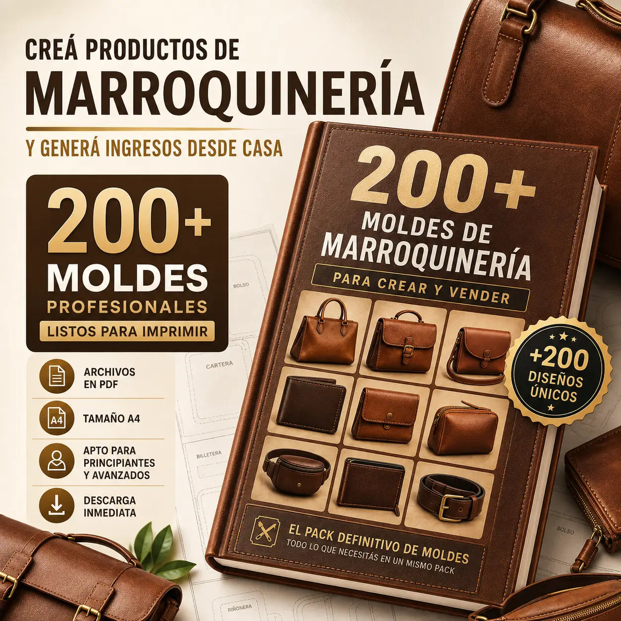 Pack de +200 MOLDES de MARROQUINERIA en PDF