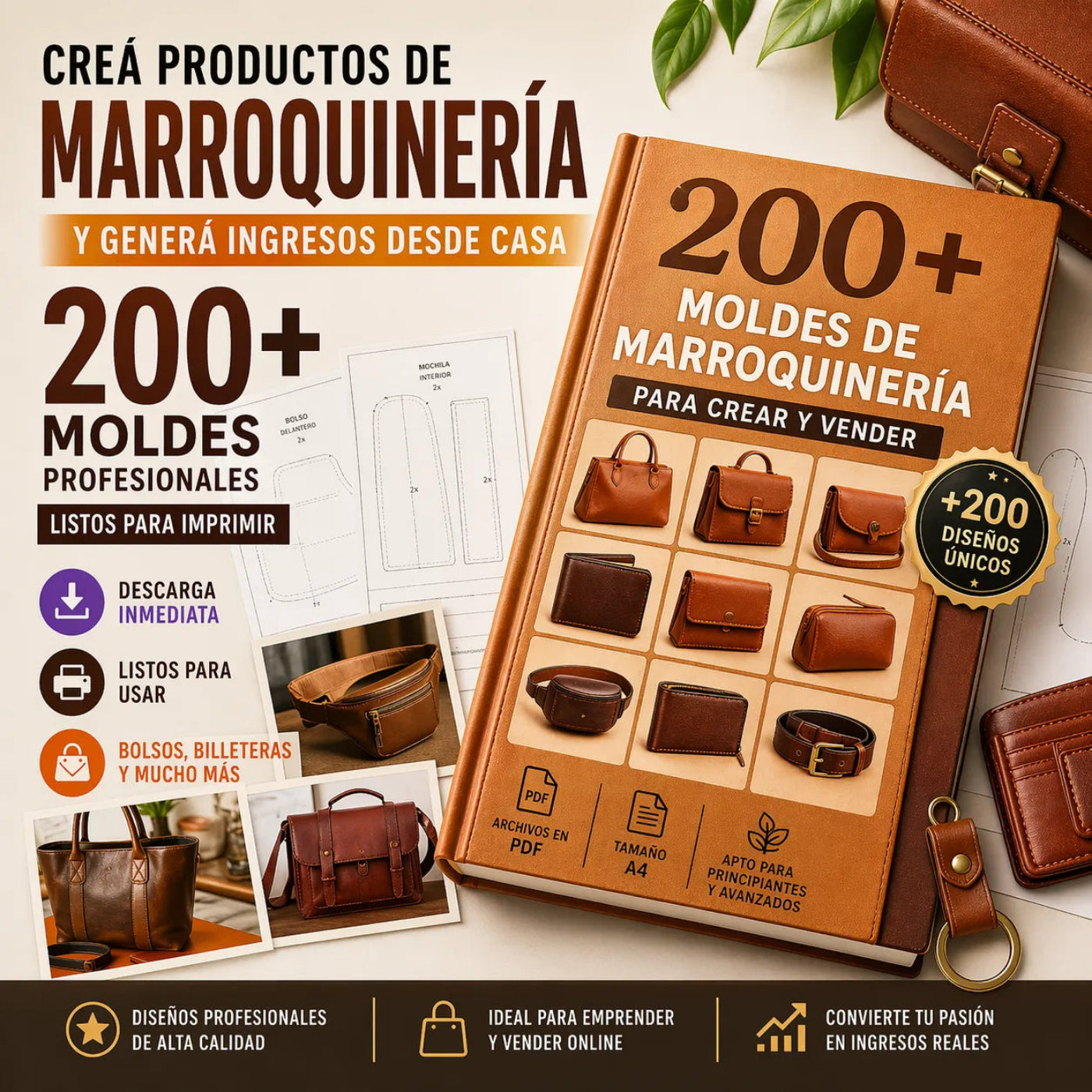 Pack de +200 MOLDES de MARROQUINERIA en PDF